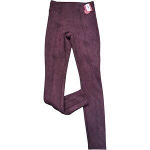 Spanx Women's Faux Suede High Waisted Leggings Dark Wine Merlot 20322 Sz XS